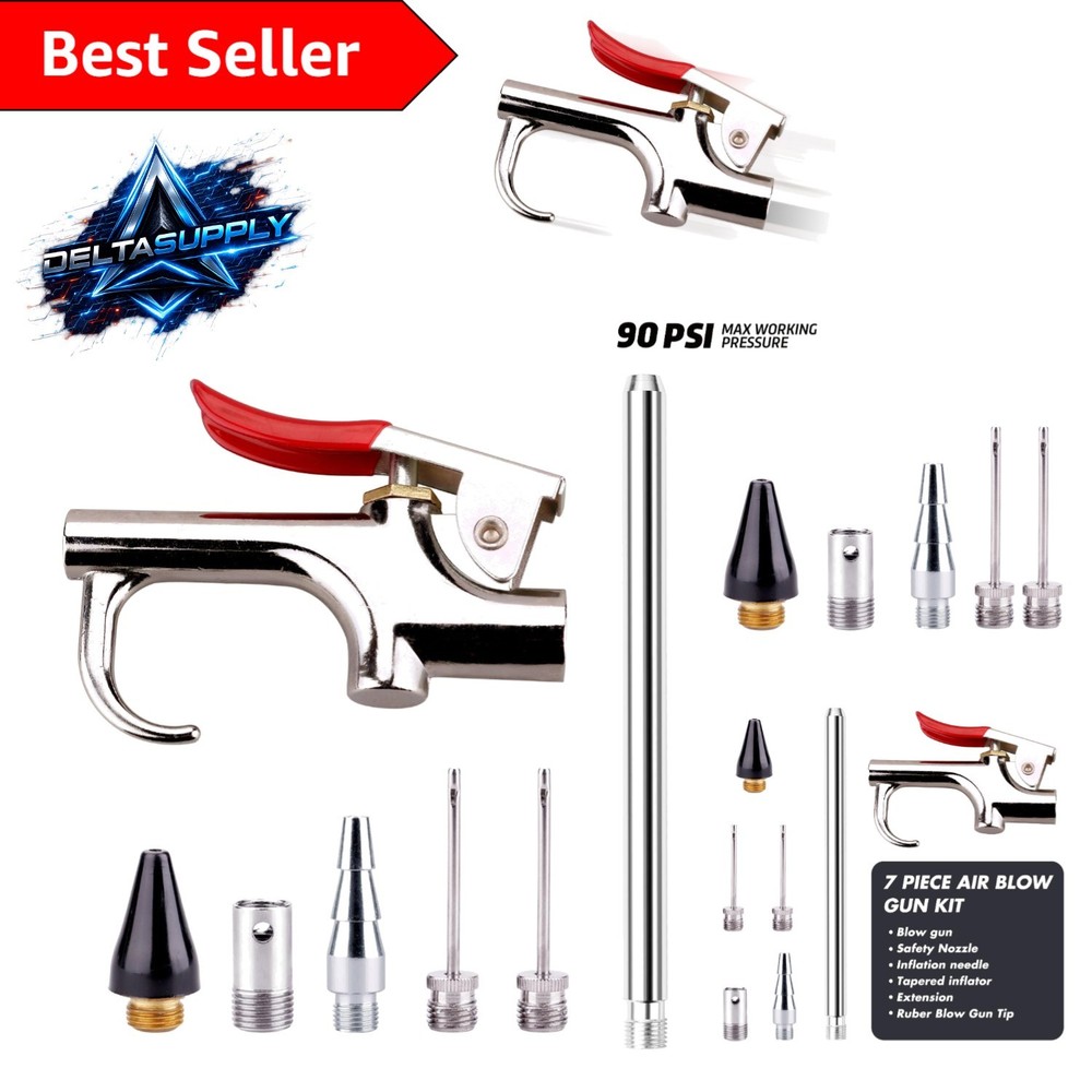 5 Nozzle Air Blow Gun Set - Versatile Cleaning & Inflating Solution, 7 Pieces