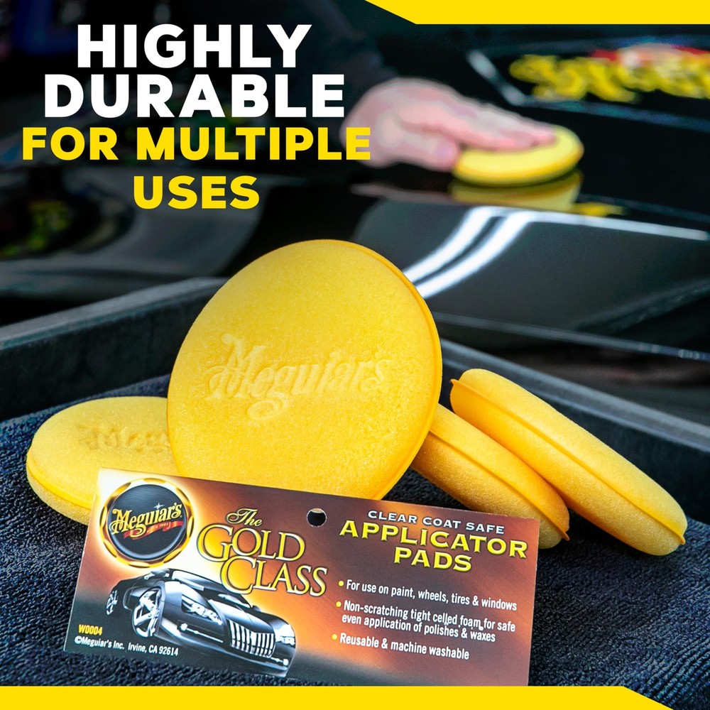 Meguiars 4 Foam Applicator Pads, 4 Count - Ultra-Soft Hand Applicators with a