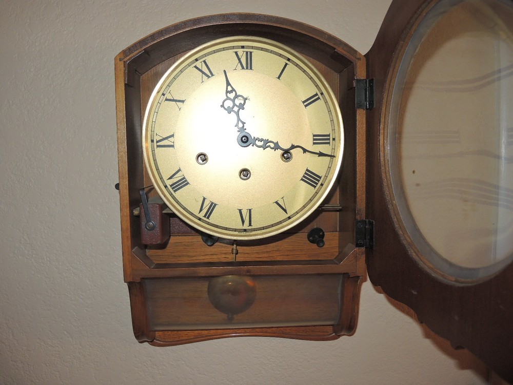 Antique Mauthe Wall Clock Runs And Stops