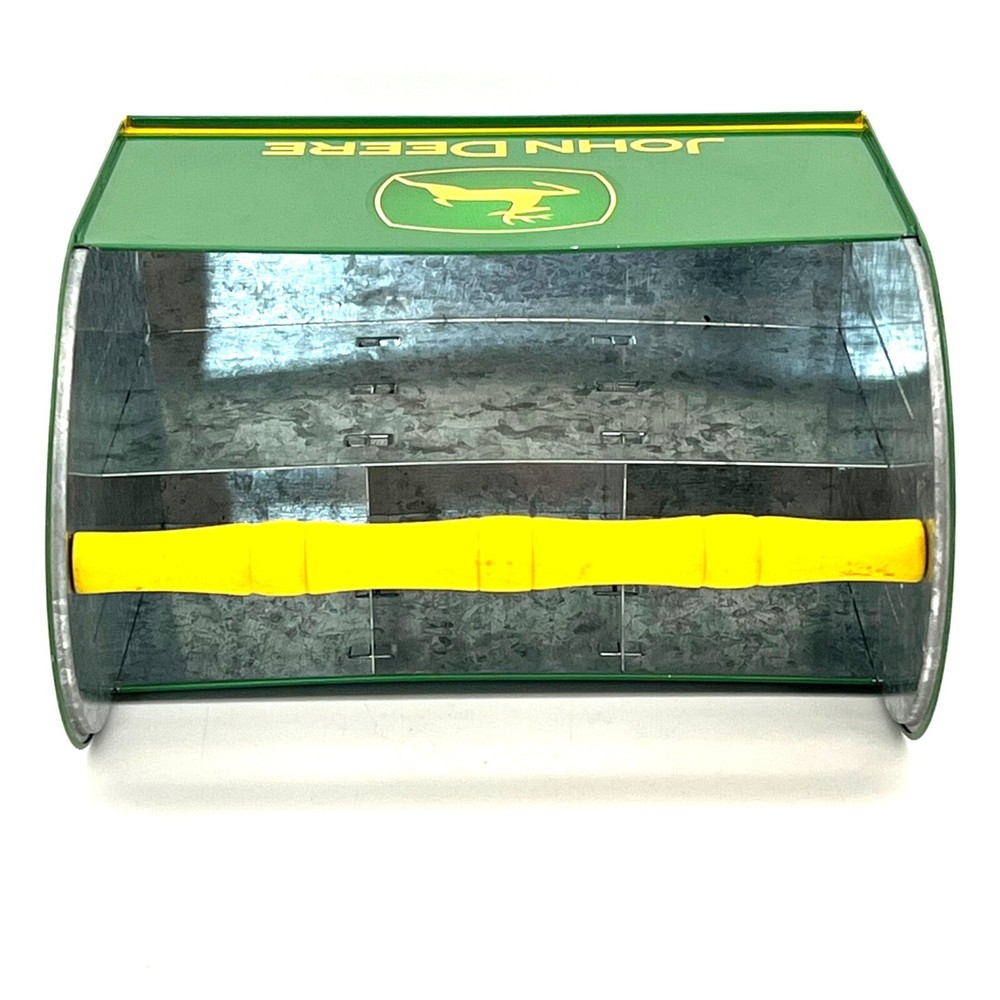 John Deere Licensed Tin Caddy Box Wooden Handle Tool Utensil Compartments