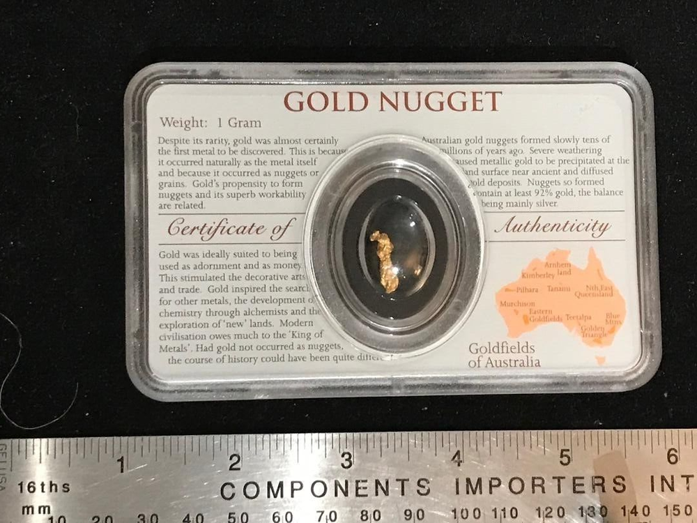 Australian Gold Nugget Certificate of Authenticity Perth Mint