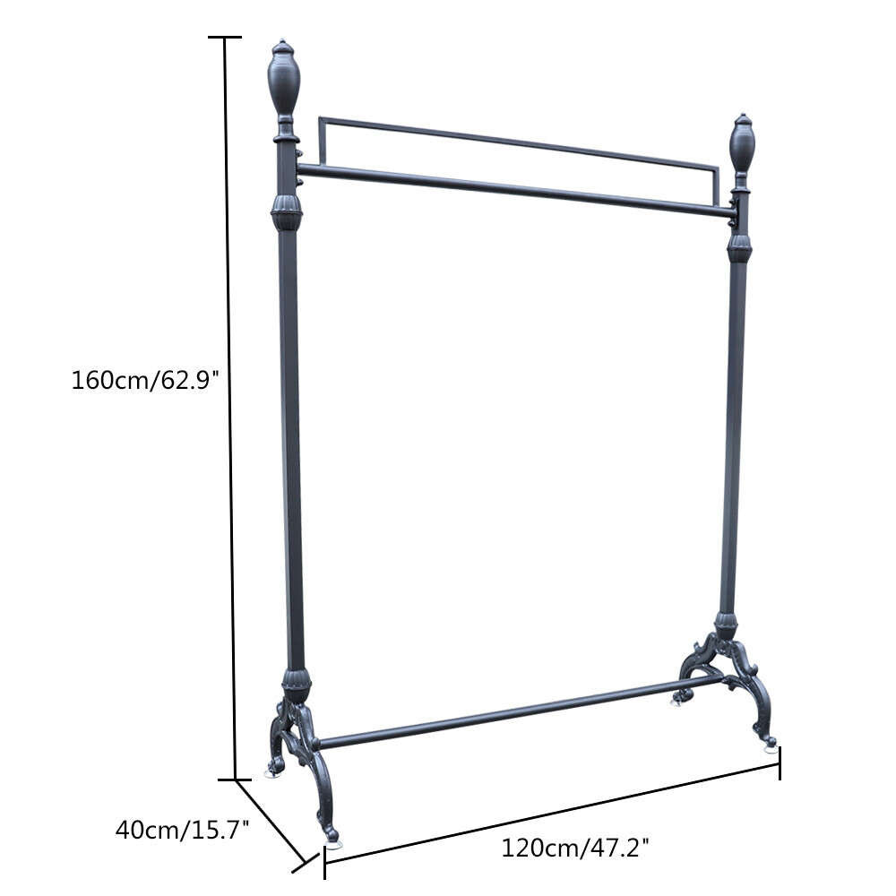 Garment Rack Freestanding Clothes Hanger Rod Multi-function Dress Storage Stand