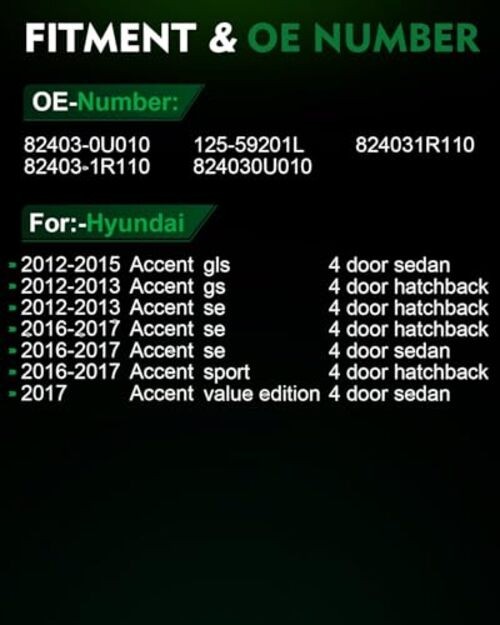 Power Window Regulator with Motor for:-Hyundai Accent Front Left Driver Side