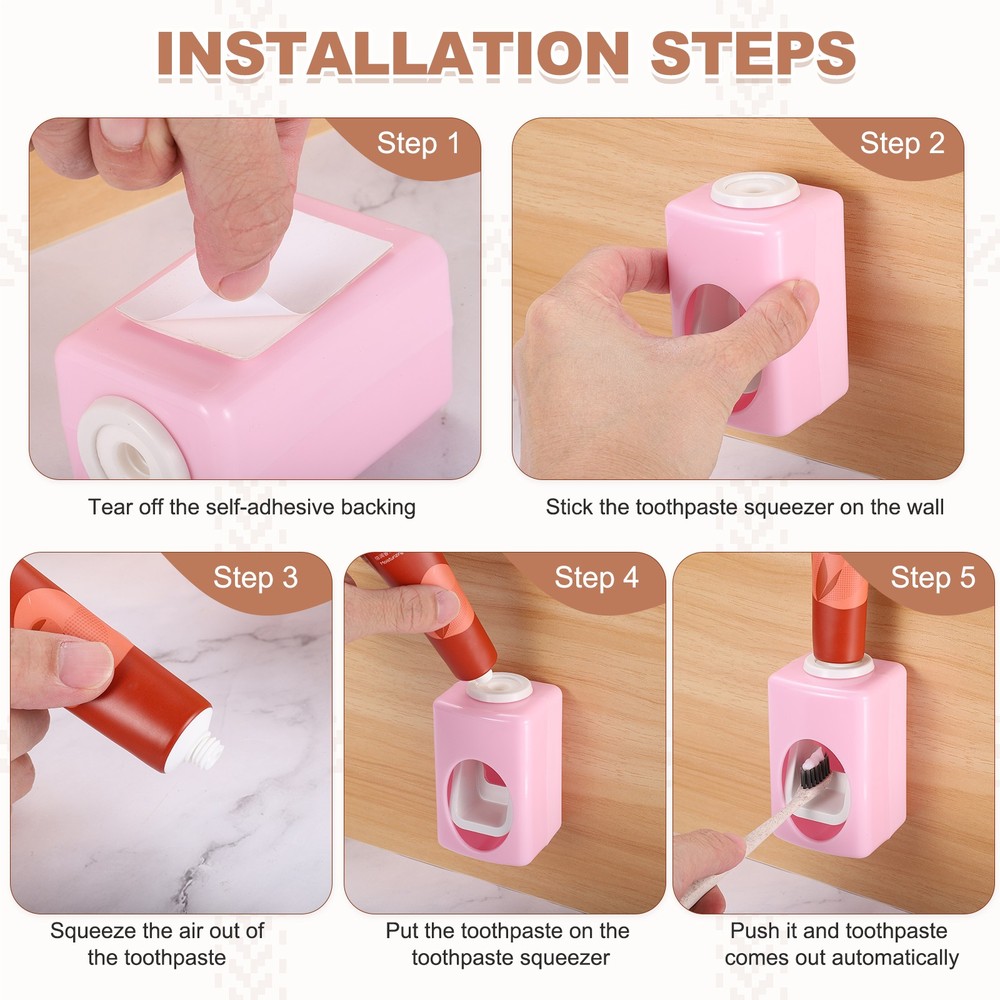 2 Pcs Single Slot Design Self-Adhesive Toothpaste Dispenser(Blue)