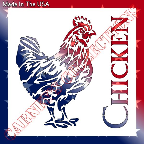 Clear Plastic Stencil - Chicken (MB111) (6", 7" or 8")