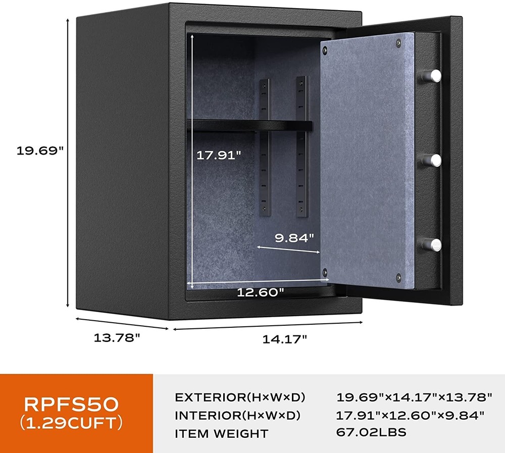 RPNB Deluxe Biometric Gun Safe Fireproof Waterproof 🔥 Black