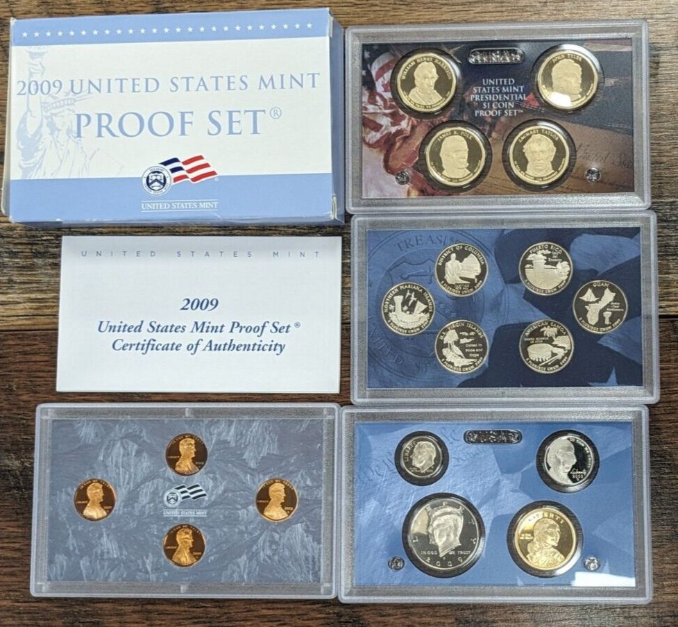 2009-S US Mint 18-Coin Proof Set Complete Slides/Box+COA -OGP-