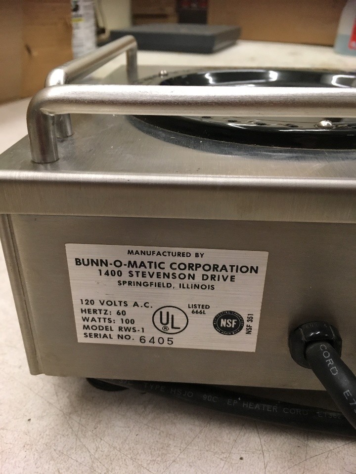 Bunn Omatic- Single burner