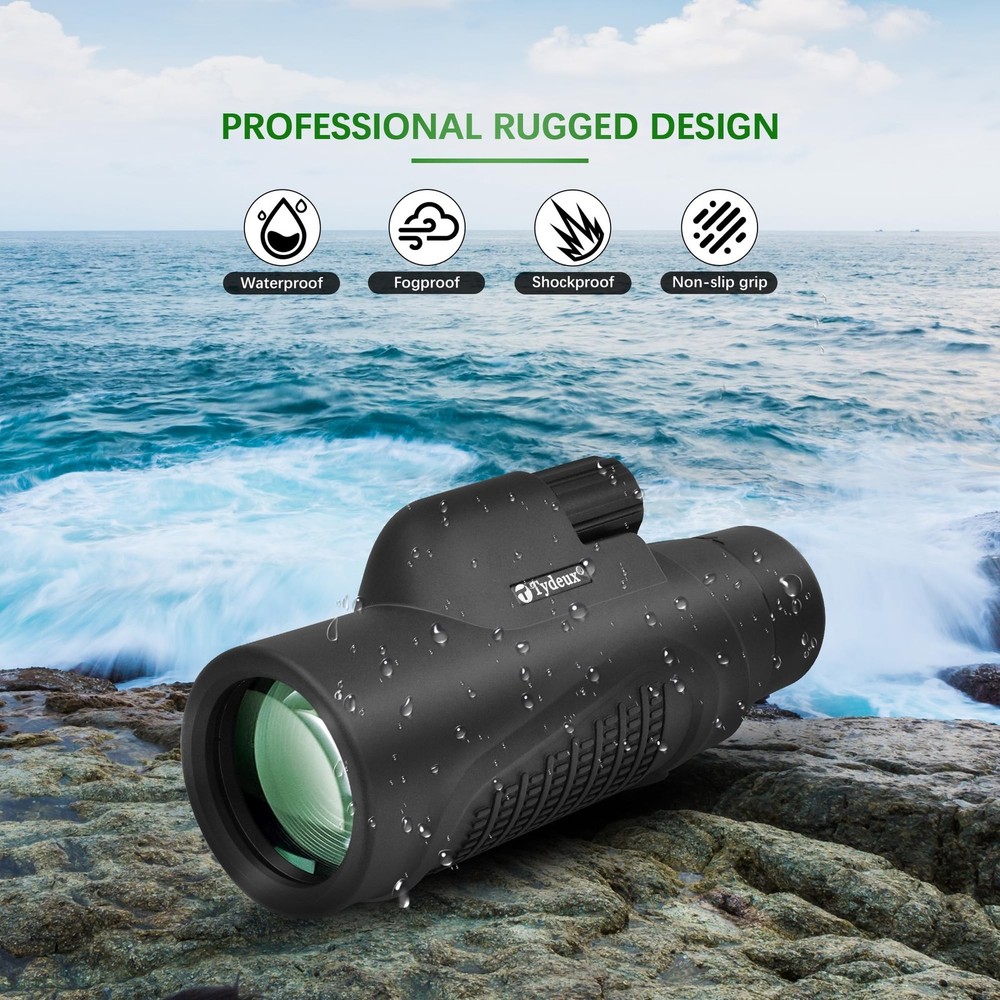 10x42 K9 Prism Waterproof Monocular Telescope - Bundle with - Adjustable Tele...