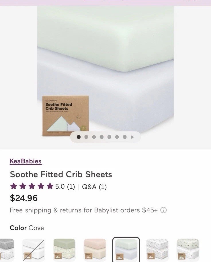 Keababies Soothe Fitted Crib Sheets Cove