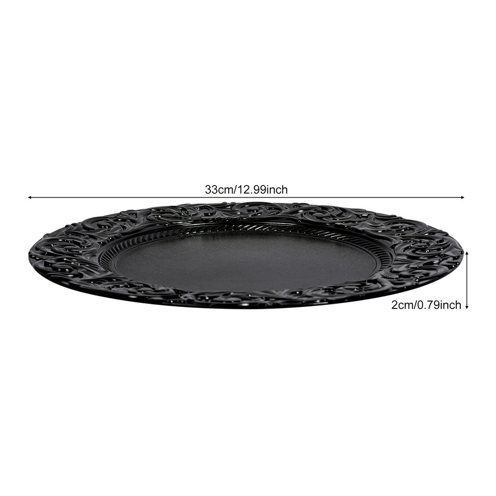 150 Black Plastic Plates Set - Disposable Dinner Plates Bulk Pack for Par