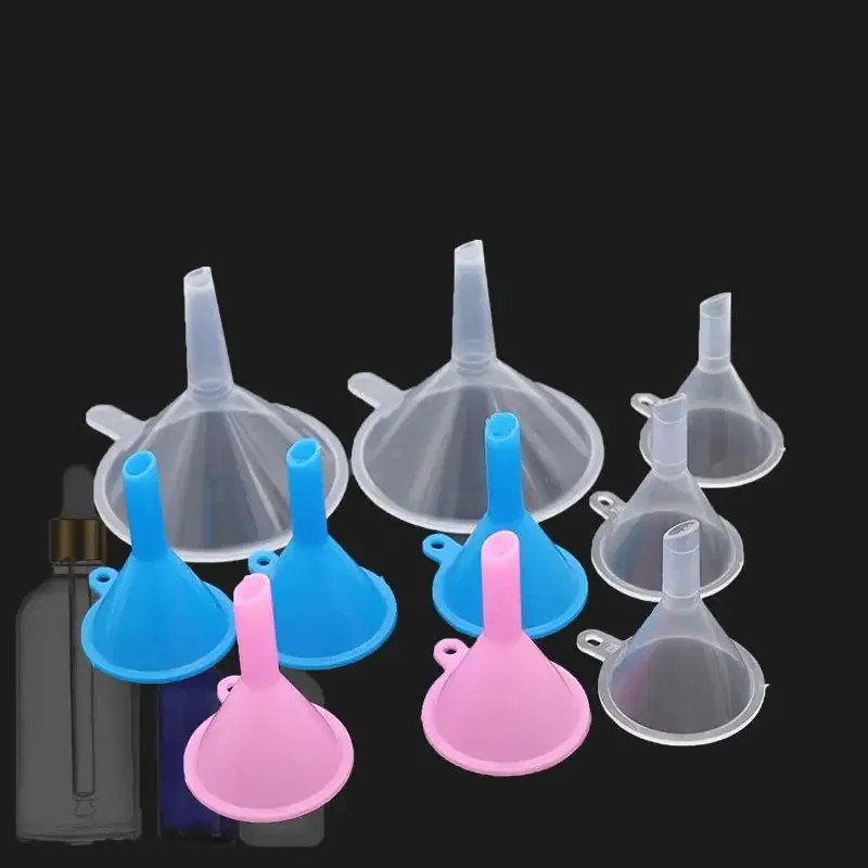 2 Piece Clear Plastic Mini Funnel Set for Lab Diffuser Bottles and Oils