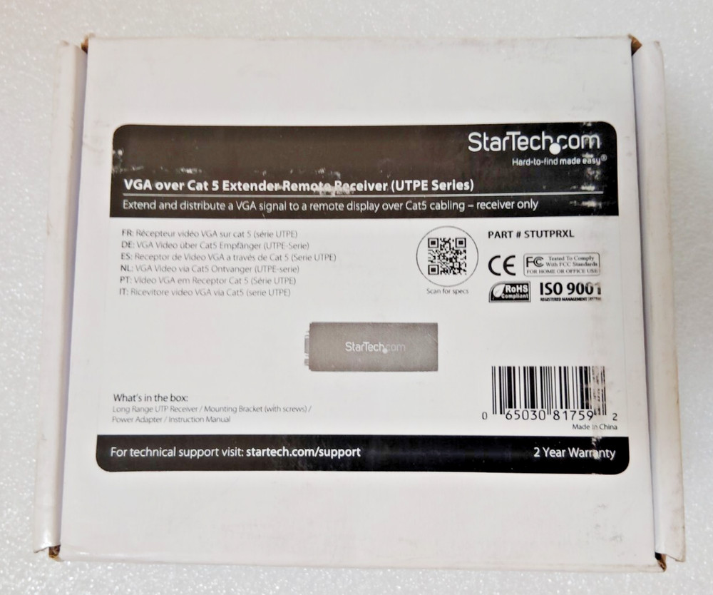 Startech.com STUTPRXL VGA over Cat 5 Extender Remote Receiver