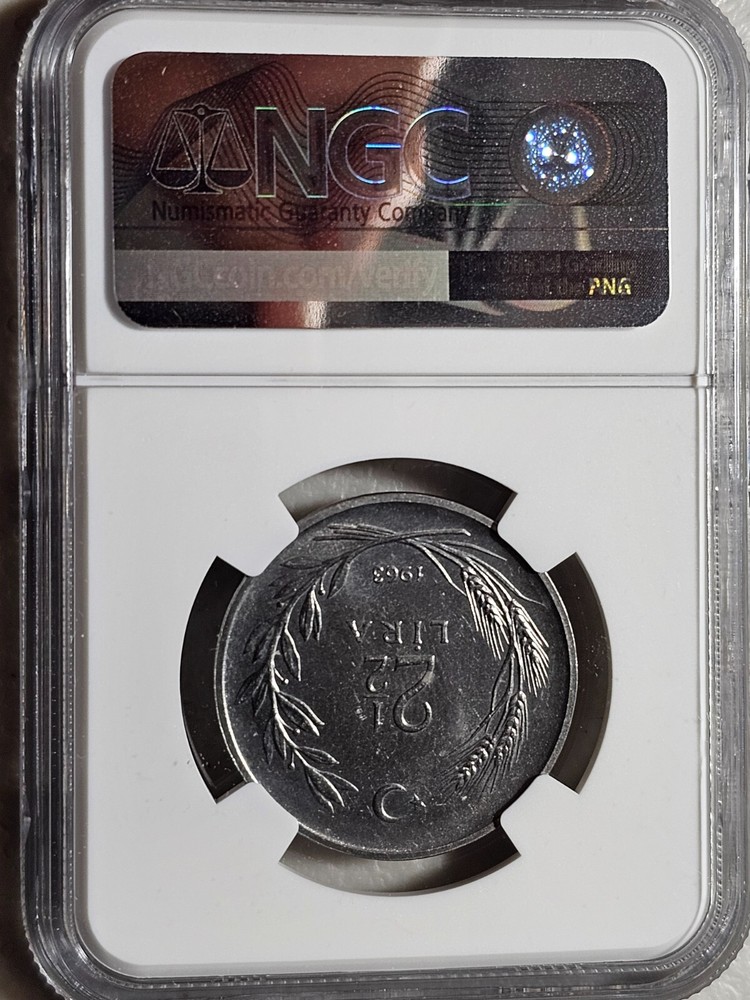 Turkey 2.5 Lira 1963 NGC MS 65