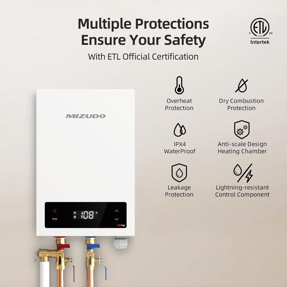 【90% NEW】27kW On Demand Tankless Water Heater Electric Hot Water Heater INDOOR