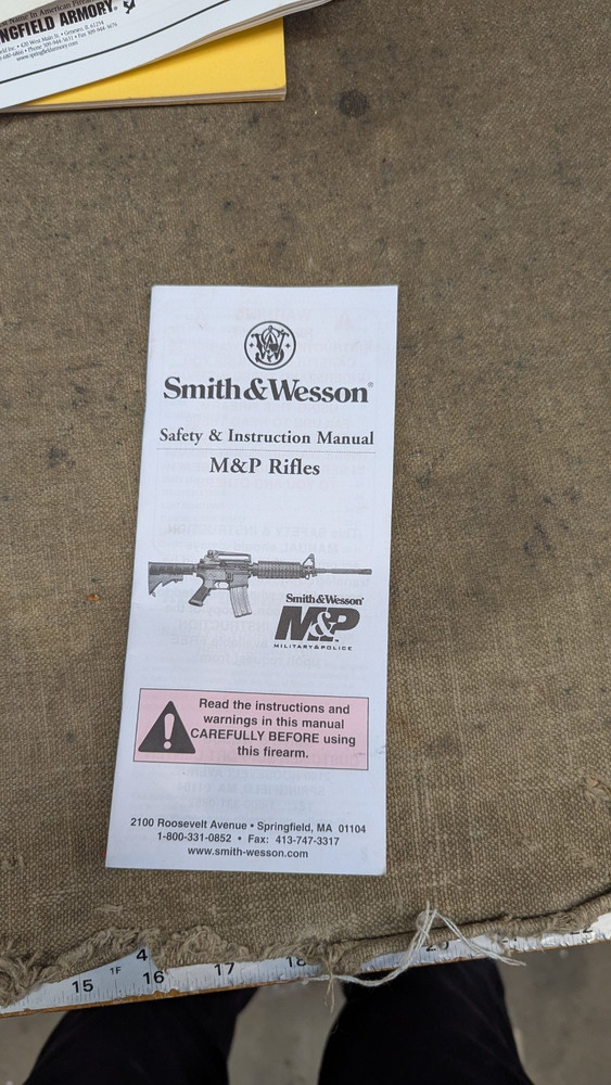 Instruction Manual, Smith & Wesson M&P Rifles Manual