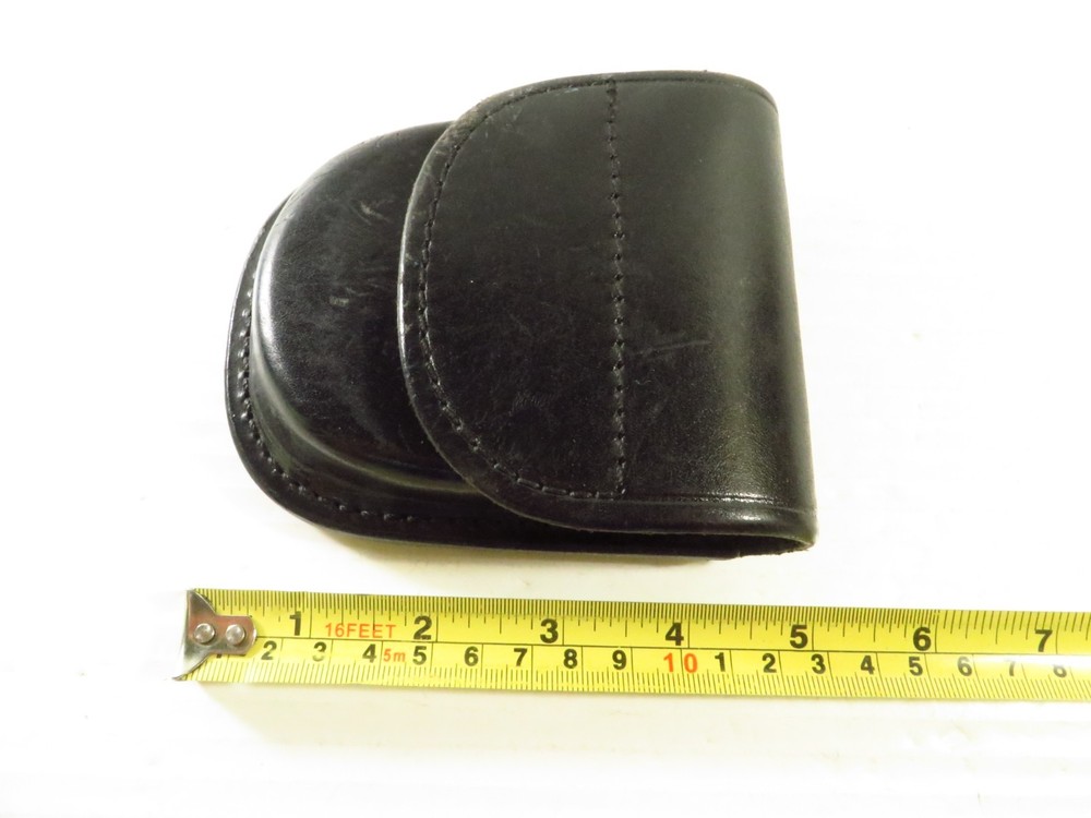 Don Hume C304 Plain Black Leather Cuff Case Regular Security and Hinged Handcuff