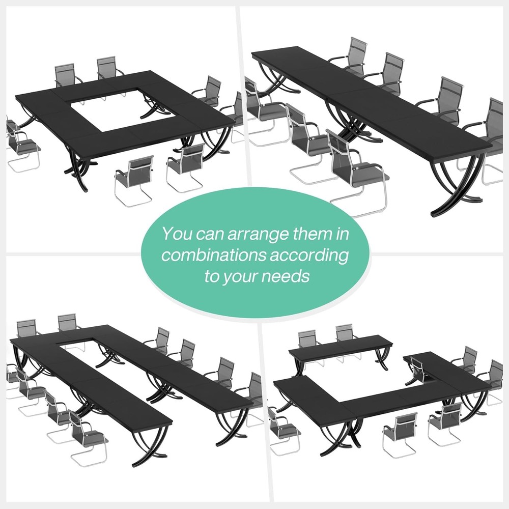 6.5FT Conference Table for 6-8 People, 78 inch Long Rectangular Seminar Table
