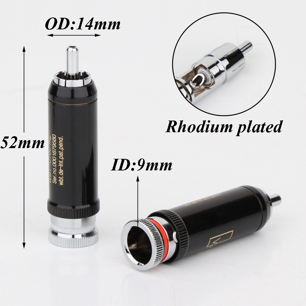 Rhodium Plated WBT-0102 RCA Plug Connector Audio Interconnect Terminal Socket