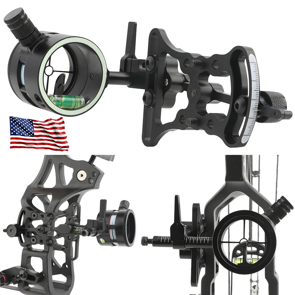 Compound Bow Sight 2 Pin 0.019" Micro Adjustable Archery Shooting Target Hunting