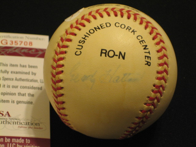 GRADY HATTON REDS SIGNED AUTOGRAPHED AUTHENTIC RAWLINGS OAL BASEBALL JSA RARE