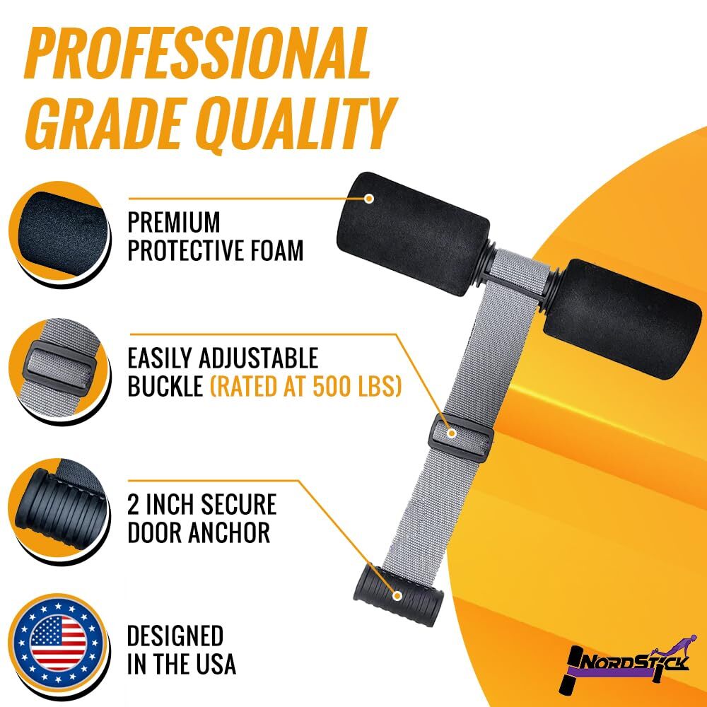 Nordic Hamstring Curl Strap 350lb Capacity for Home Travel Core Training