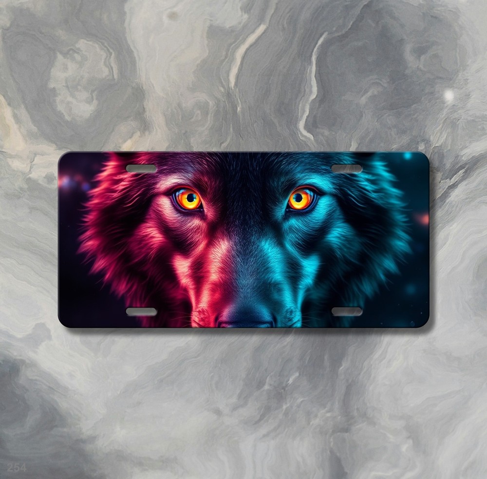 Bold Wolf License Plate Personalized Front Plate Unique Gift