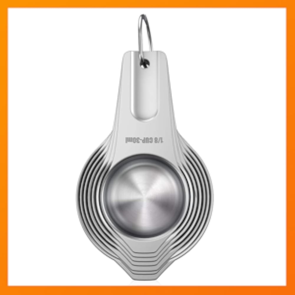 Measuring Cups & Spoons - Includes 7 Stainl Steel Nesting Cups,