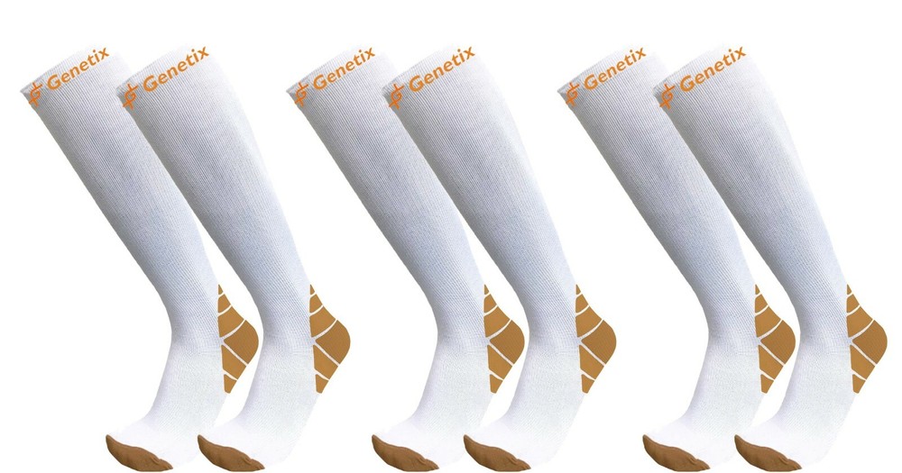 Genetix Plus Size 3 pack Copper Compression Socks