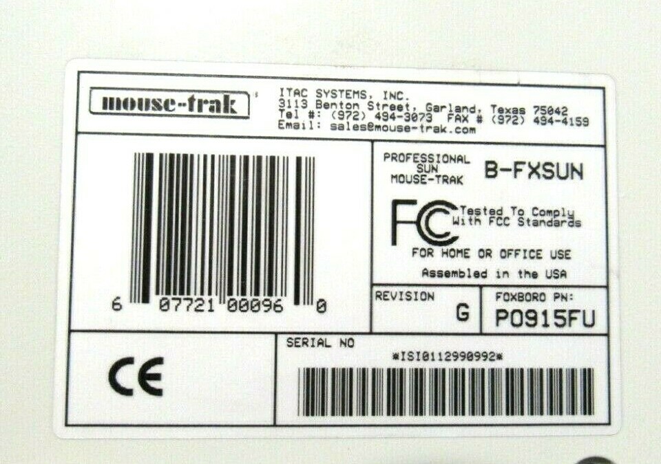 NEW FOXBORO P0915FU MOUSE-TRAK