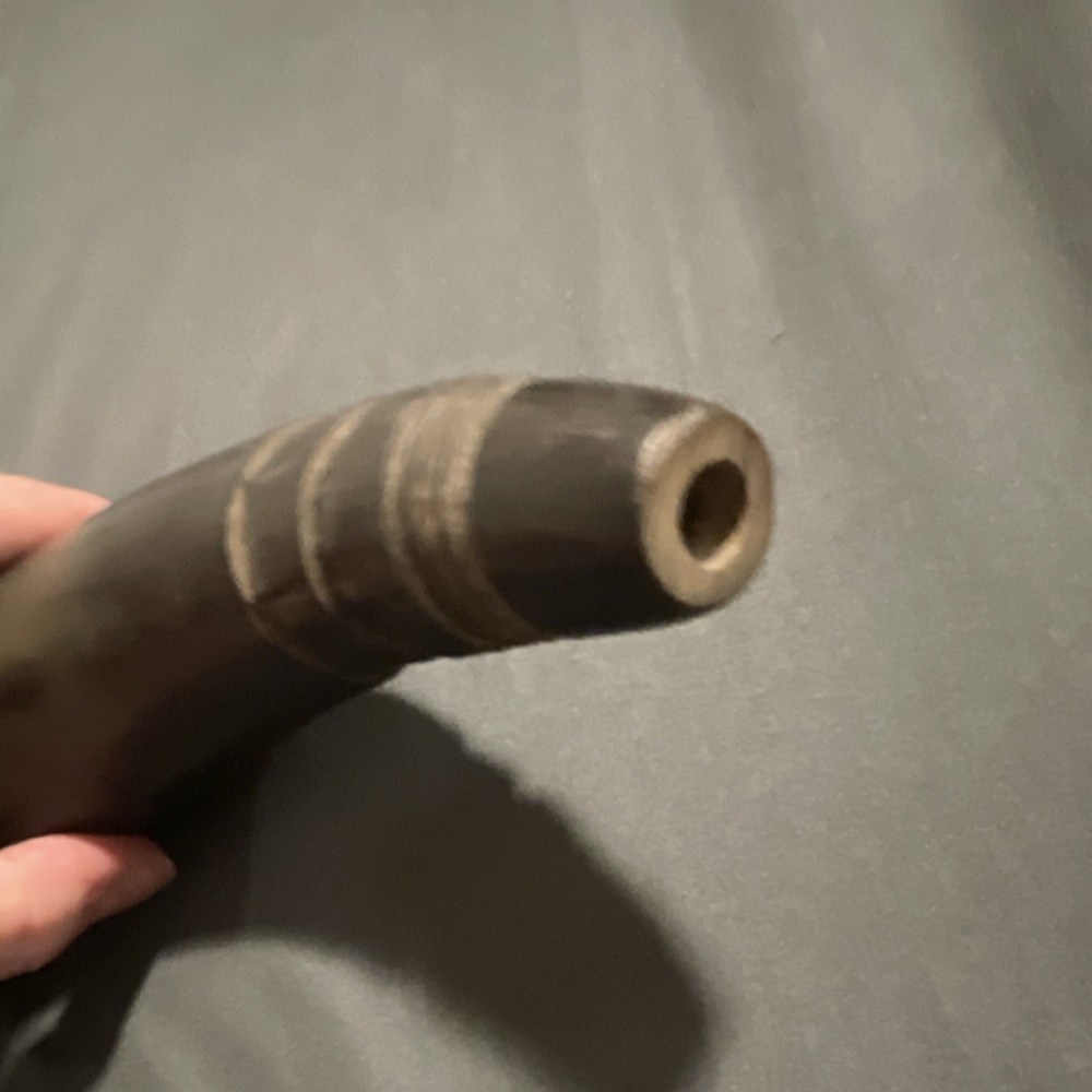 Vintage Powder Horn for Muzzleloader with Leather Strap Black Powder Accessory