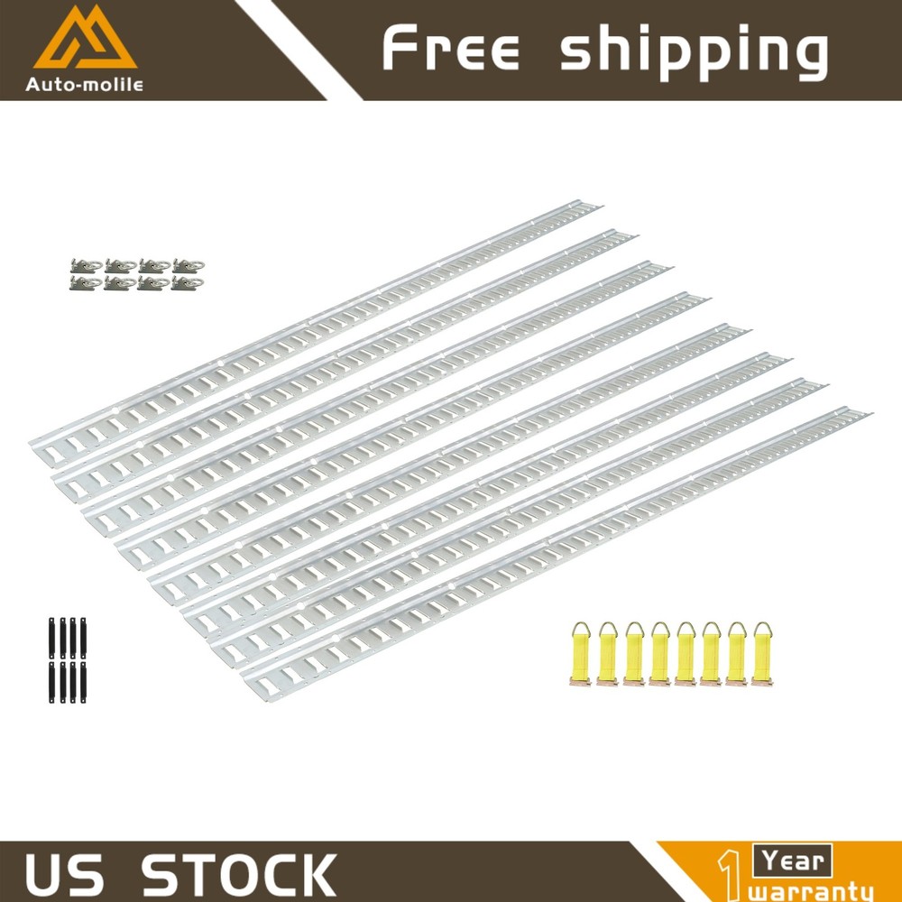 Durable 32 Pack 8' E Track Tie Down Rail Syste Portable Multi Purpose Galvanized