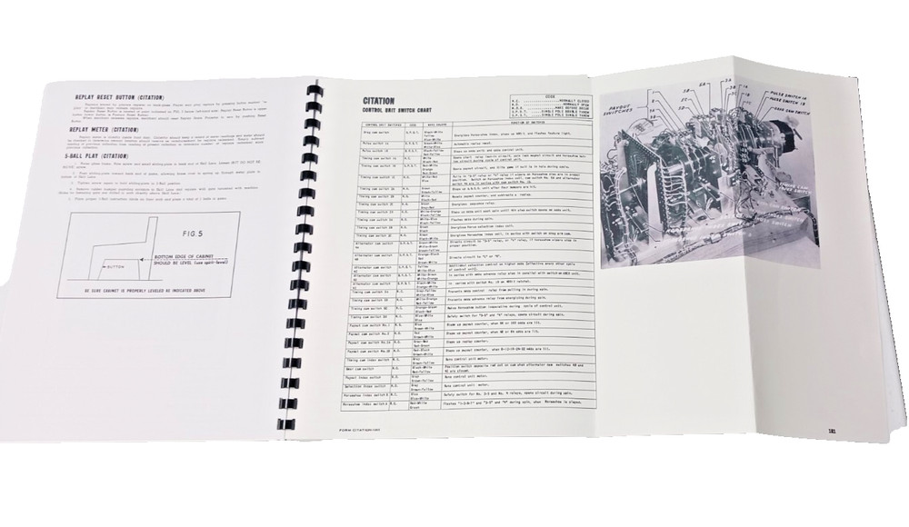 Bally Citation manual + Schematic 1948, Pinball Machine