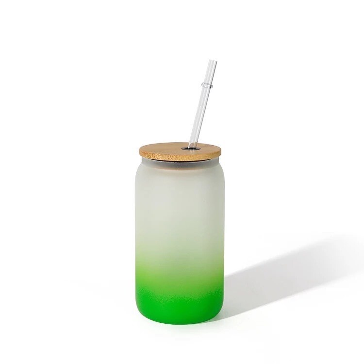 12 Pack- 16oz Sublimation Glass Can Ombré Colored Mixed Case Box