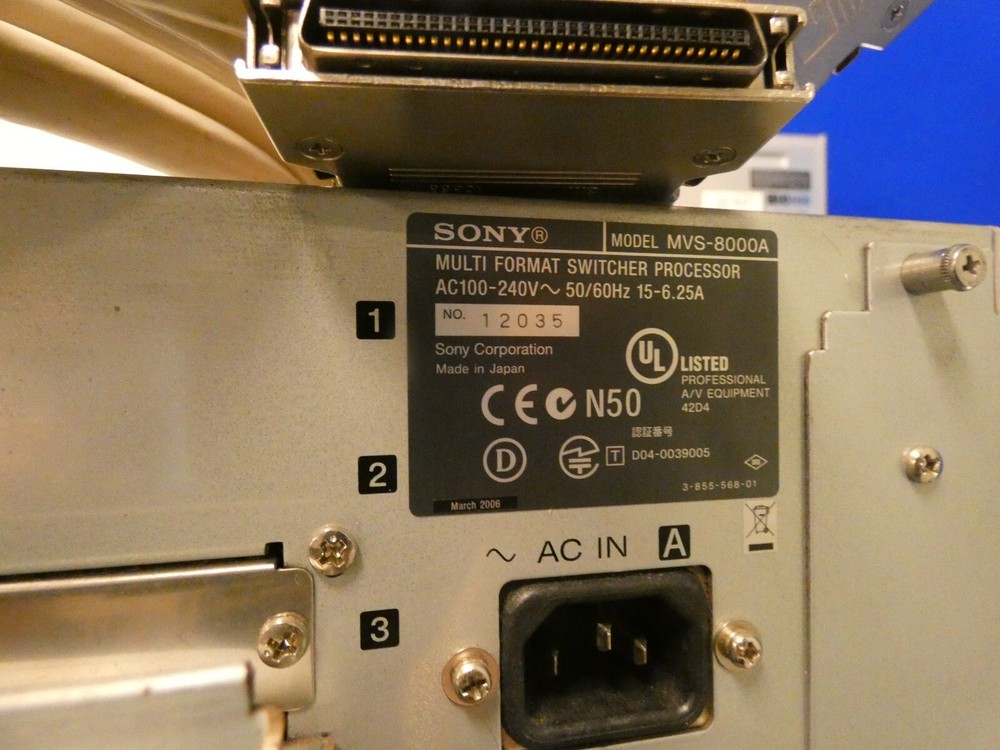 Sony MVS-8000 4M/E, 68input, 48 output Switcher w/ Aux panel & Menu Panel