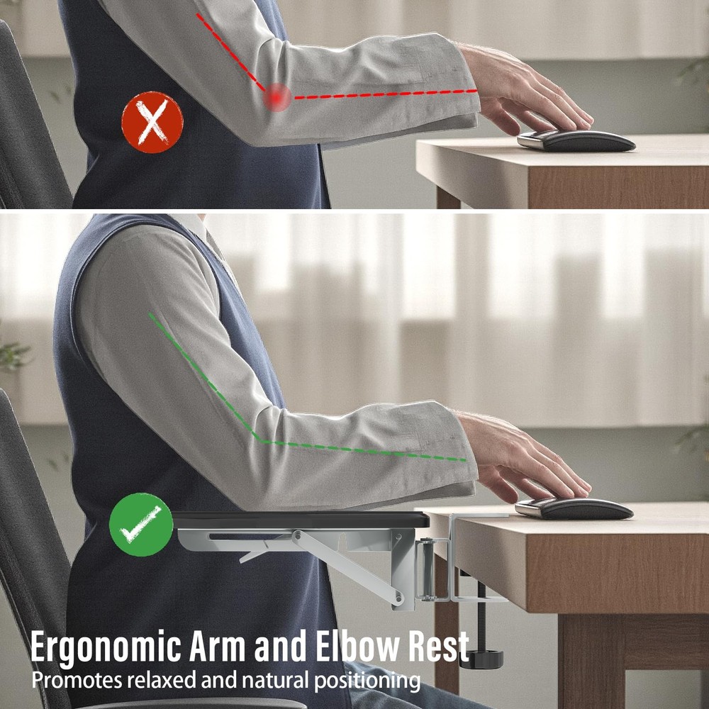 Ergonomic Arm Elbow Rest Desk Foldable Rotatable Support Computer Office Home