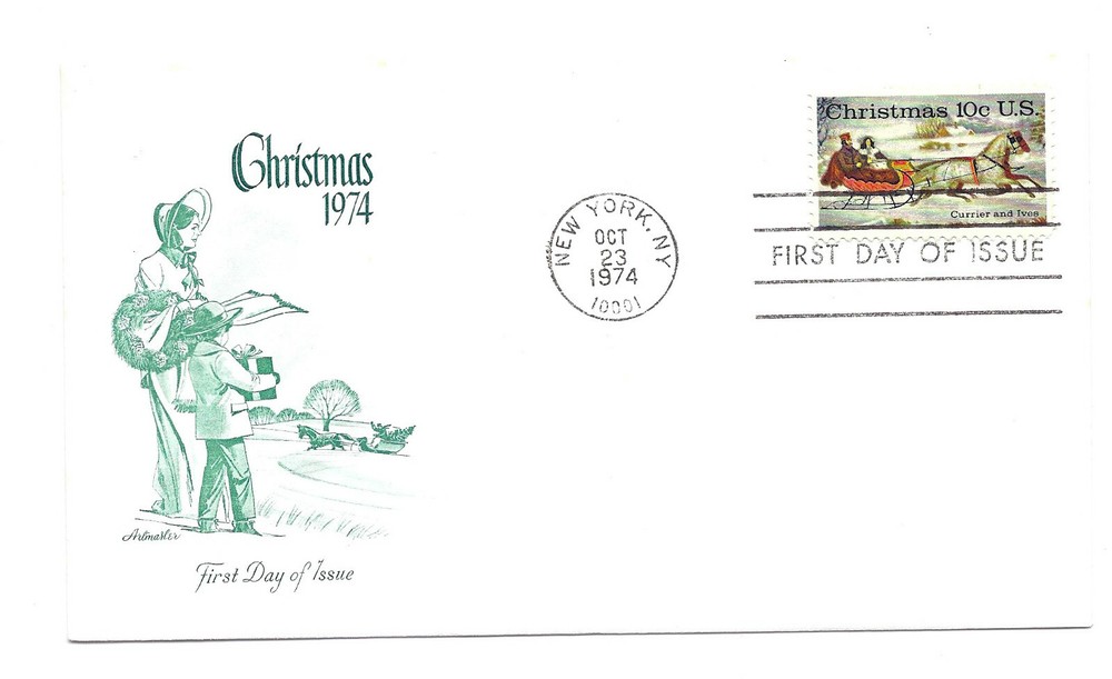 1551 Christmas 1974 Currier & Ives Artmaster FDC