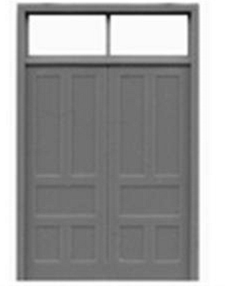 HO Scale Tichy Train Group 8111 Double Doors w/2 Lite Transom pkg (3)