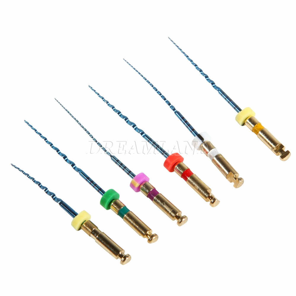 6pcs Endo Root Canal Super Rotary File Heat Activation Engine/Hand Use