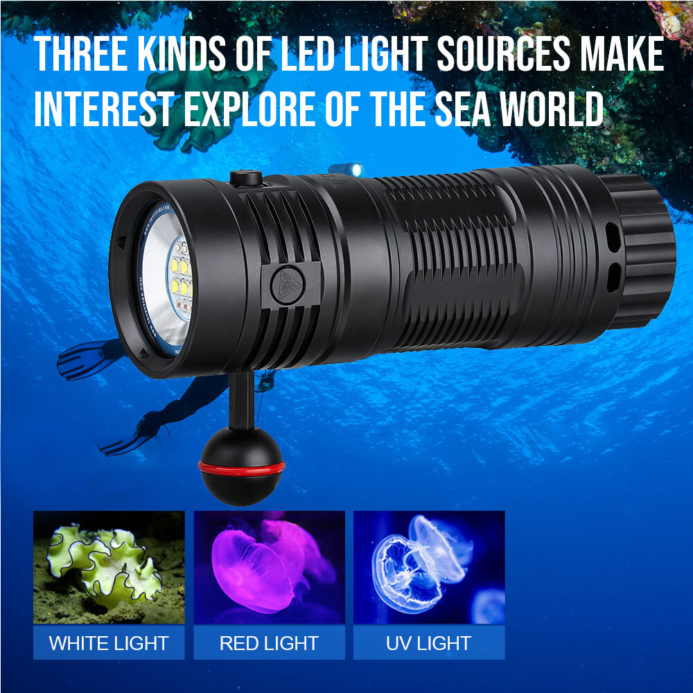 Trustfire DF50S 6500LM TypeC Charging Diving Light Scuba Flashlight 3 Modes R