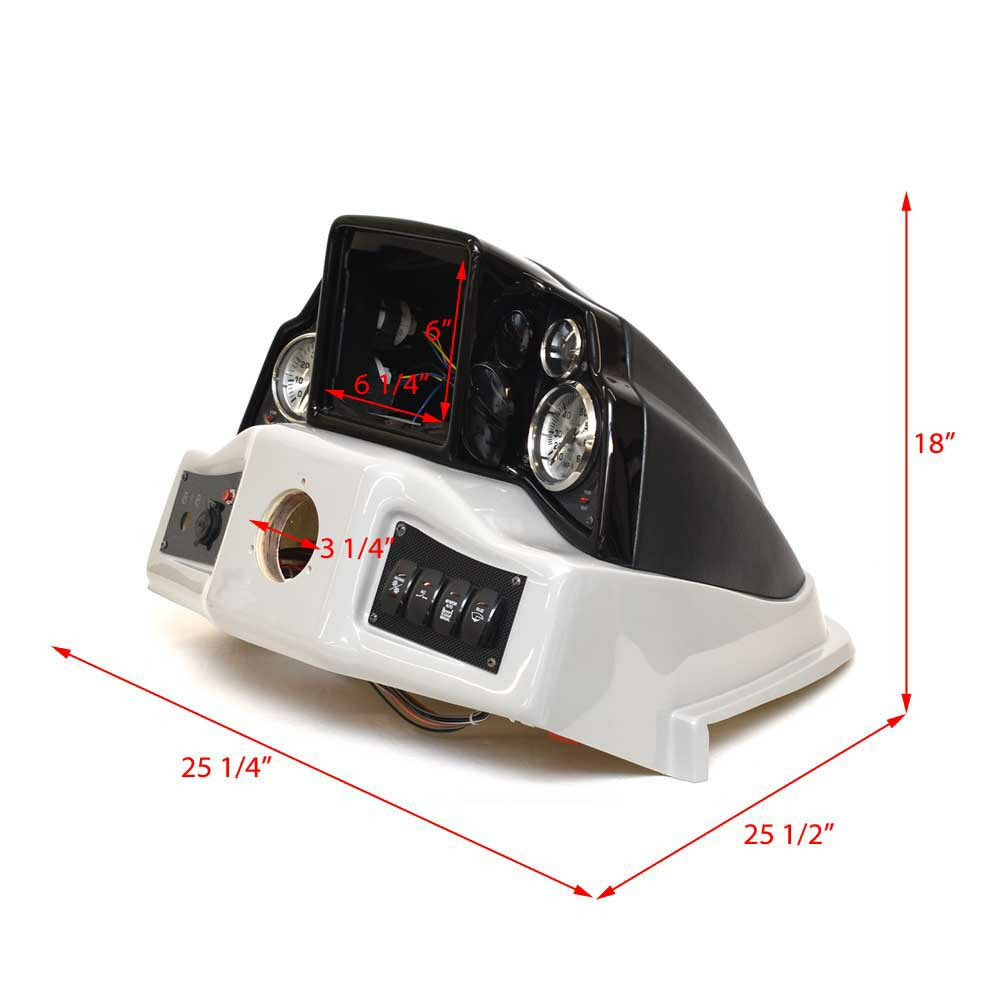 G3 Boat Gauge Dash Panel Console | Black / Gray Glossy Plastic