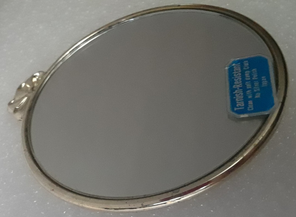 Oneida Ropes & Bows Silver Plate Pocket Purse Mirror
