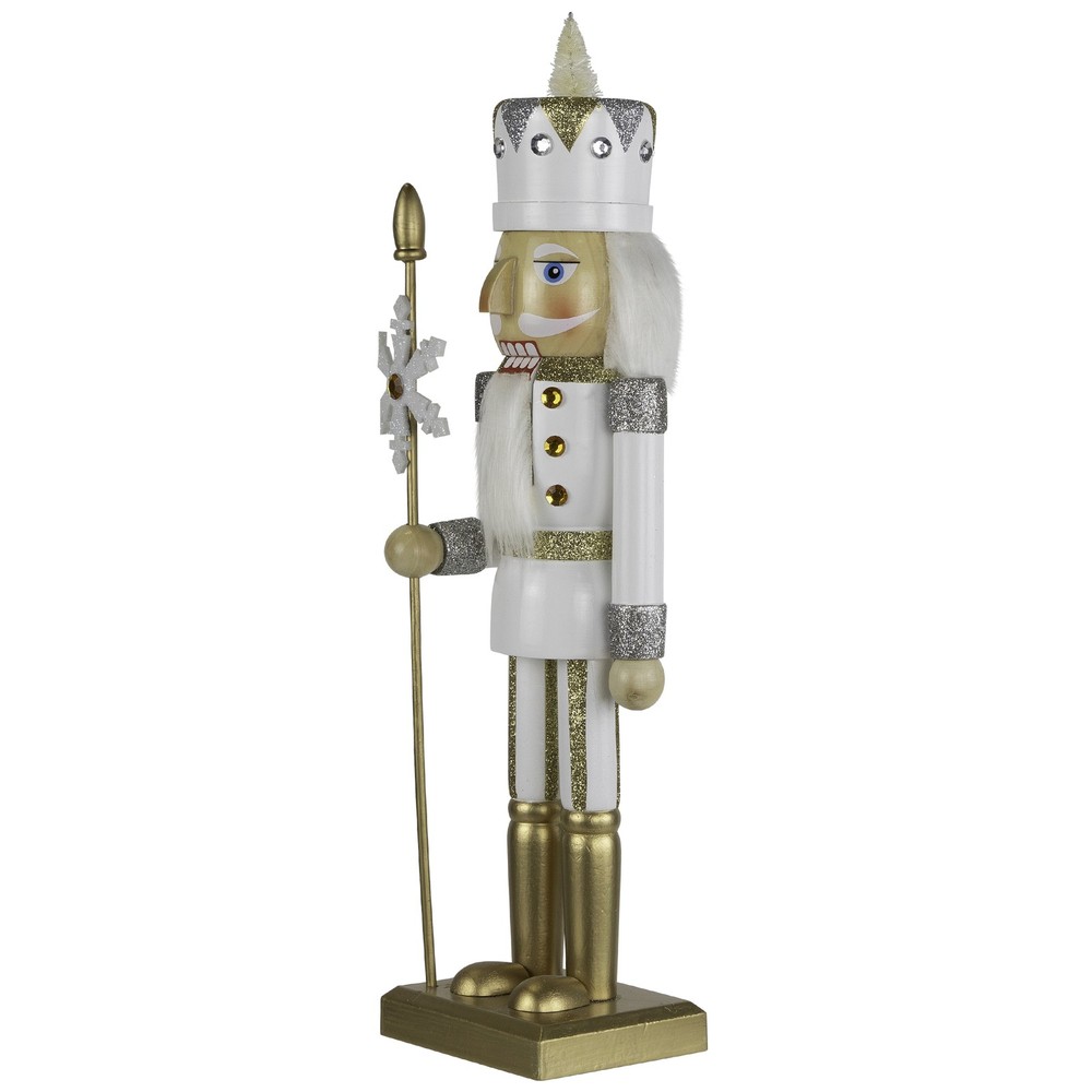 Northlight Glittered Snowflake Christmas Nutcracker - 14" - White and