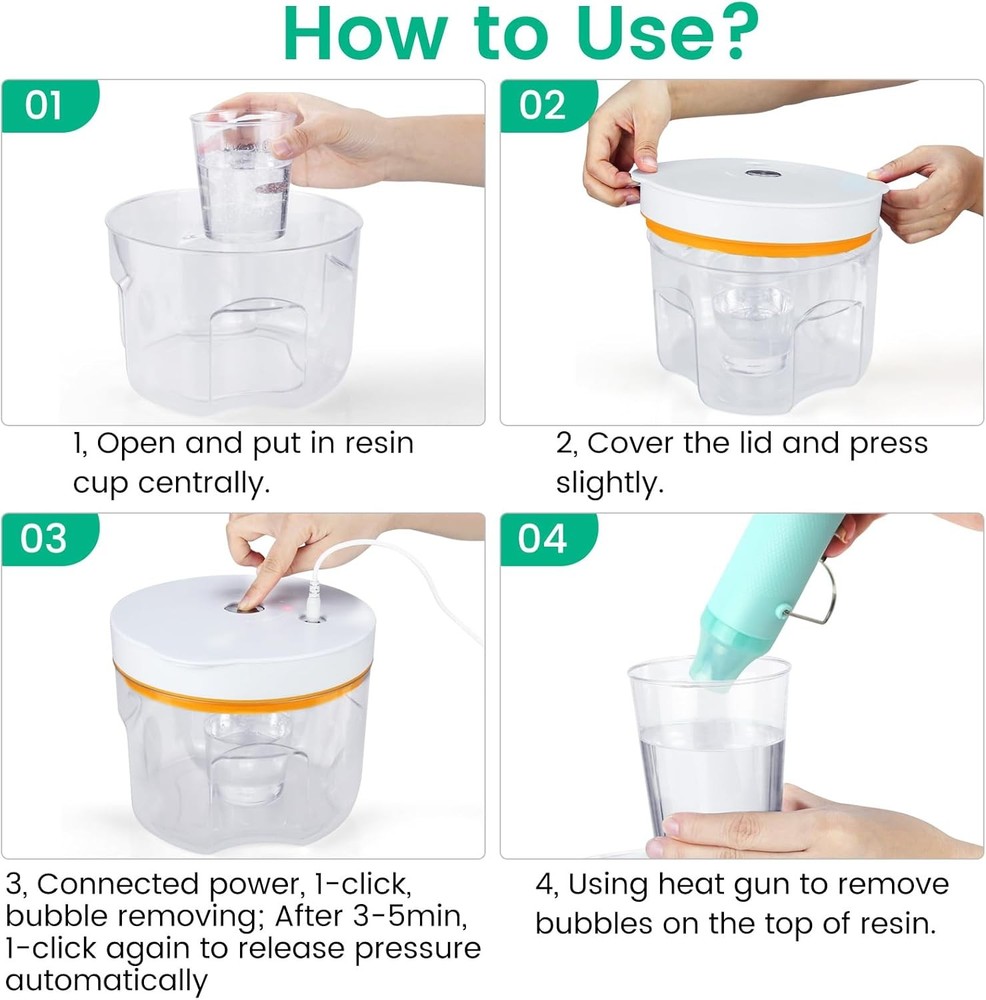 Resin Deaerator, Eliminates Bubbles in 5 Minutes