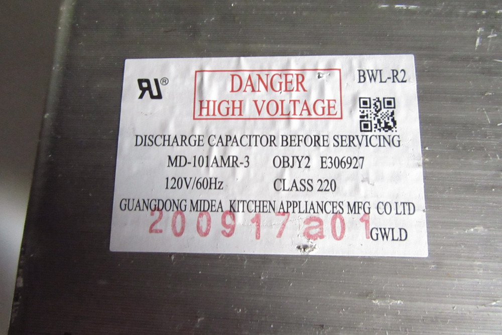 PowerXL BDK03 Microwave Oven Transformer, Capacitor, Rectifier Diode