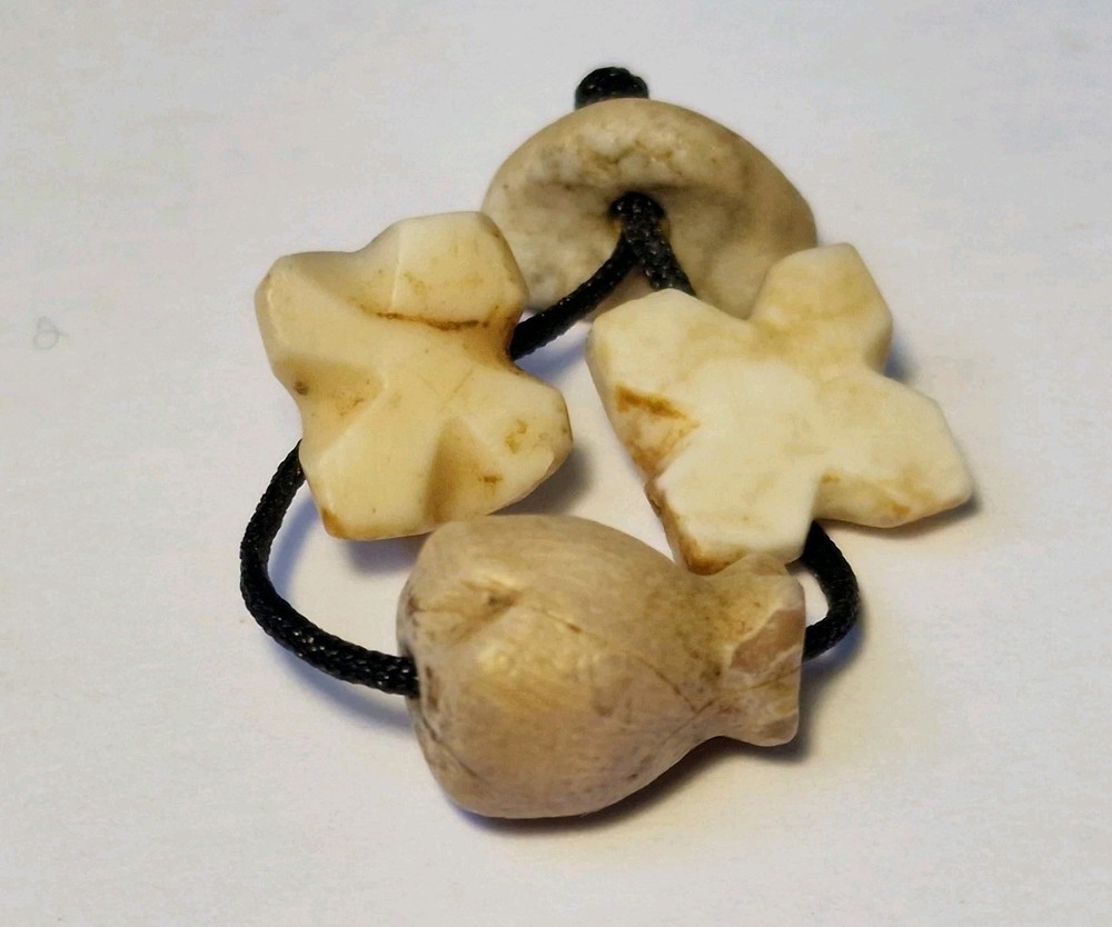 4 ANCIENT RARE ASIA MINOR SHELL BEADS