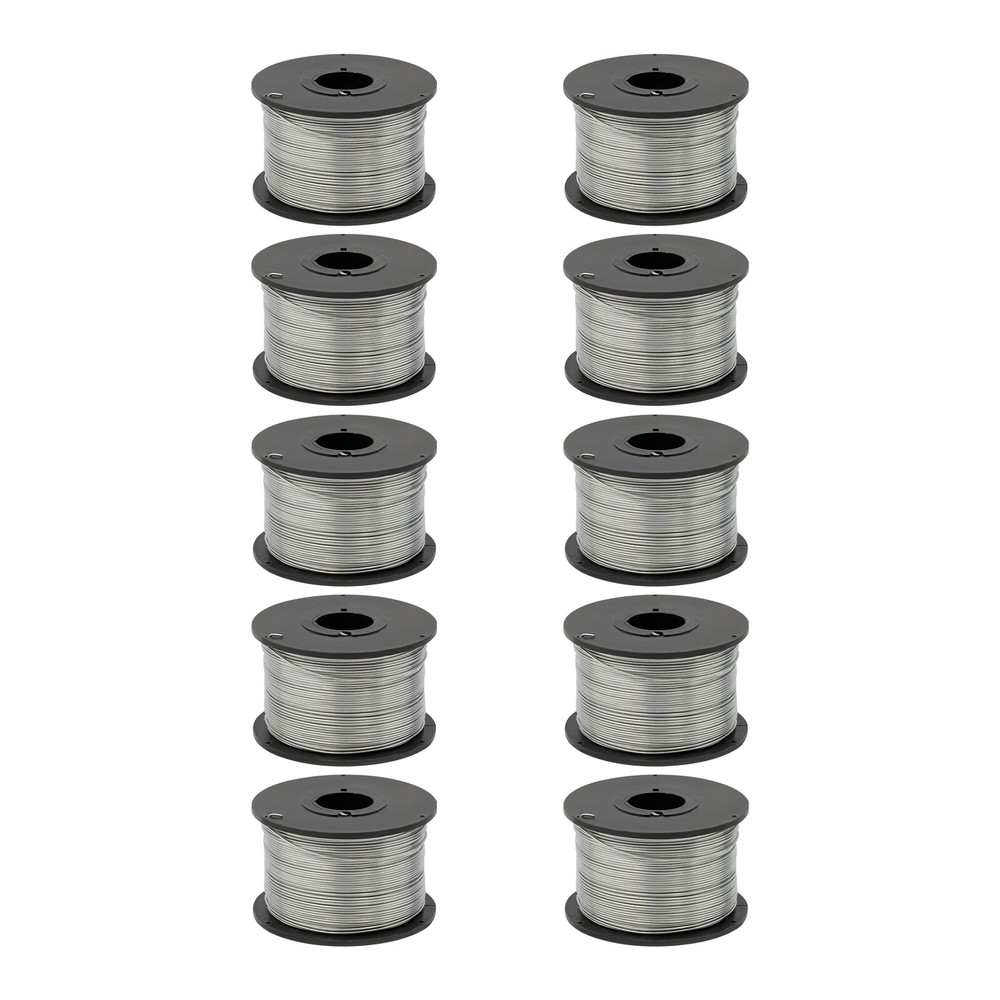 10 Rolls Galvanized Iron Wire - 110m/360.89ft for Rebar Bundling