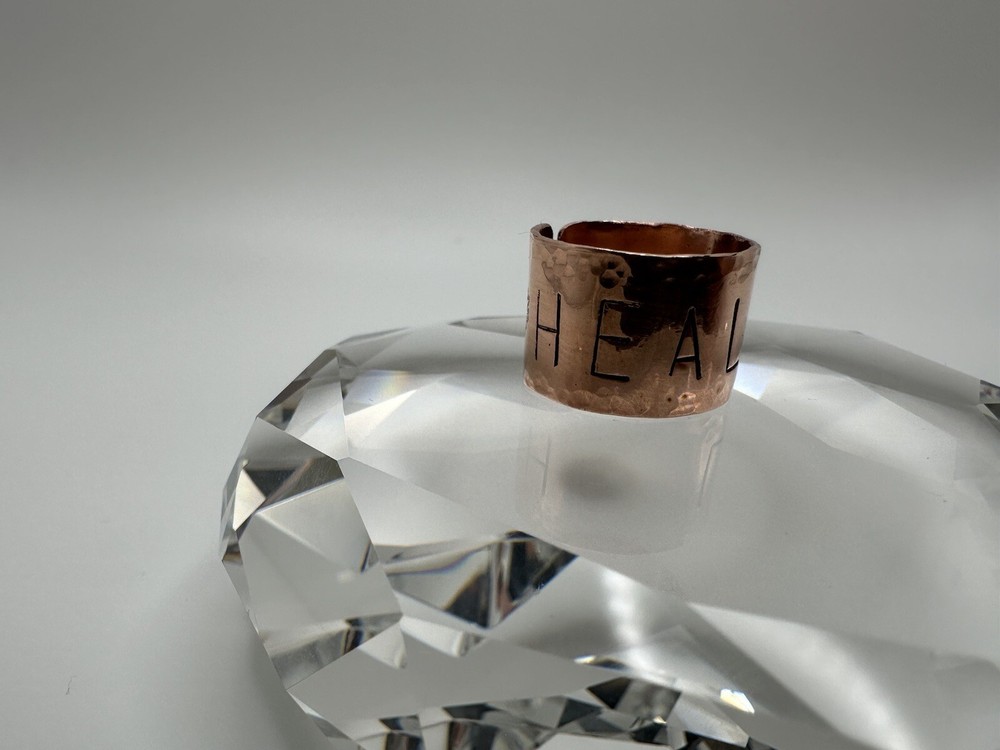 Hand Made Hammered HEALING Copper Flower Ring Size 6.75