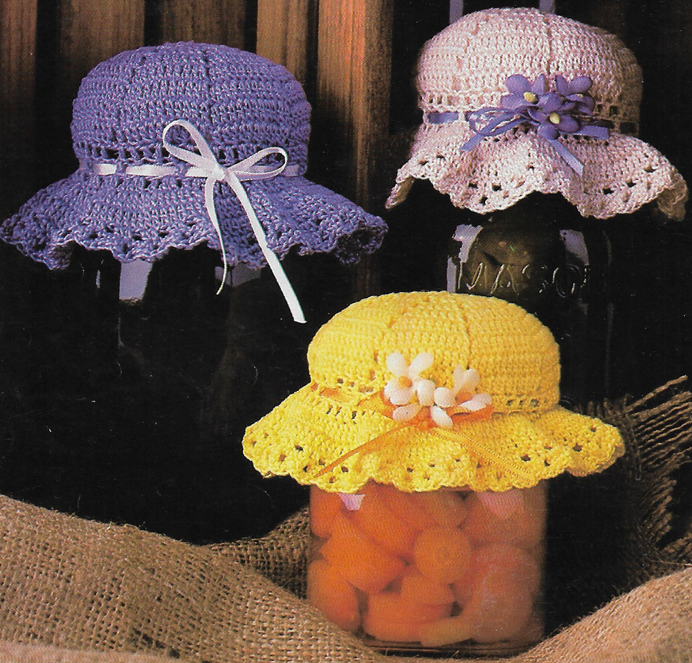 Jar Bonnets crochet PATTERN INSTRUCTIONS