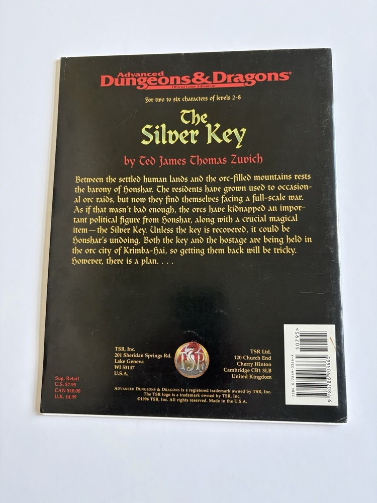 Advanced Dungeons and Dragons The Silver Key TSR 1996